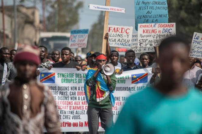 A Goma, dans l’est de la RDC, une marche de protestation contre l’arrivée des troupes ougandaises